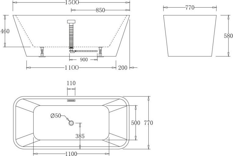 Акриловая ванна BelBagno 150х75 BB60-1500-750