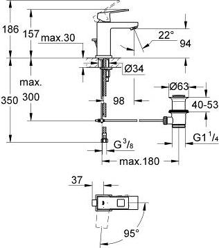 Смеситель для раковины Grohe Eurocube 2339000E