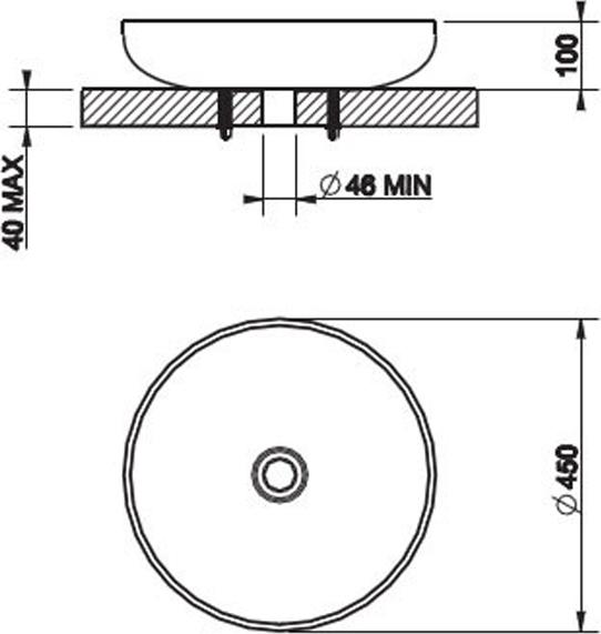 Раковина накладная 45 см Gessi Goccia 39122#515, белый