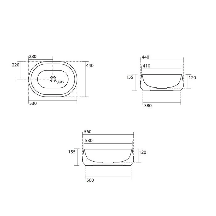 Раковина накладная Kerasan F10 460530 белый