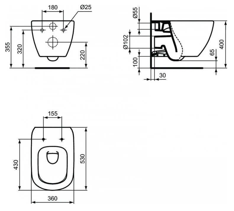 Инсталляция Ideal Standard Prosys Frame 120 M с унитазом Tesi T0079V15SW AquaBlade T0079V1, сиденье микролифт, комплект