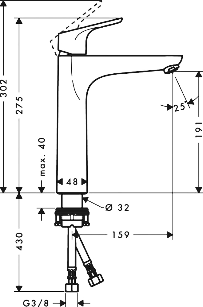 Смеситель для раковины Hansgrohe Focus 31608000, хром