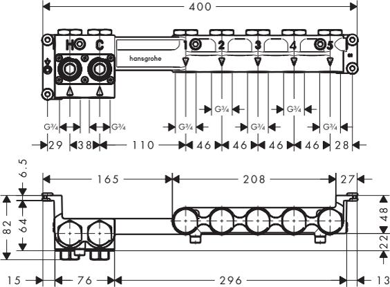 Скрытая часть для душа Hansgrohe Rain Brain 15840180