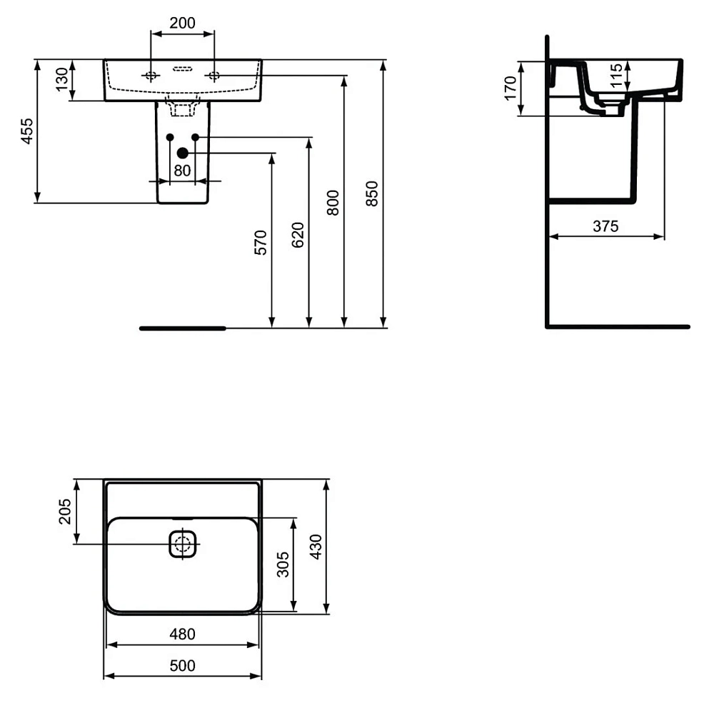 Раковина Ideal Standard Strada II T363701 белый