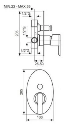 Смеситель для душа Emmevi Elly 41019CR хром