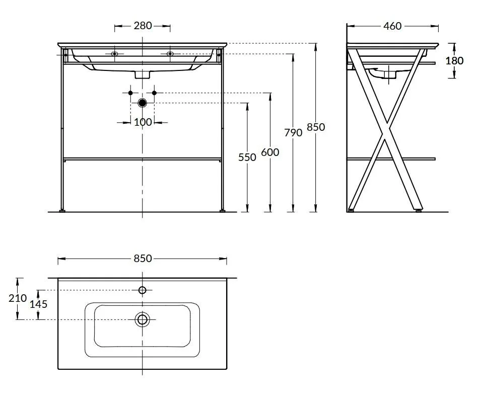 Тумба под раковину Kerama Marazzi Piano Next PIA.N.85.BLK черный