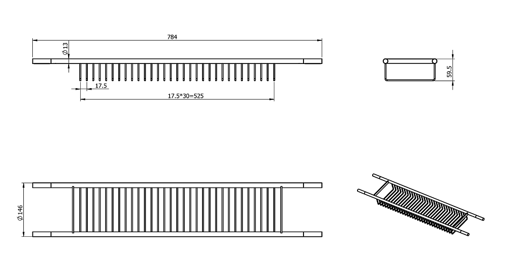 Полка решетка Langberger Accessories 79260 хром