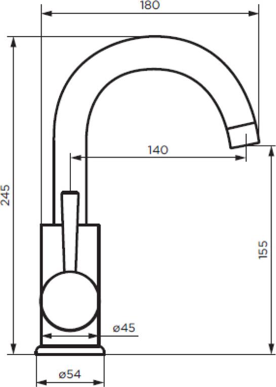 Смеситель для раковины Dorff Logic D3002101SS, нержавеющая сталь