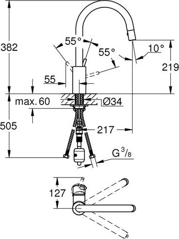 Смеситель для кухонной мойки Grohe Concetto 31483001