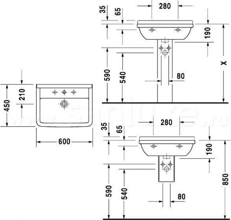 Раковина 60 см Duravit Starck-3 0300600000