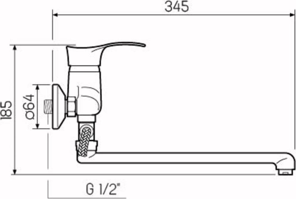 Смеситель для ванной РМС SL86-006, хром