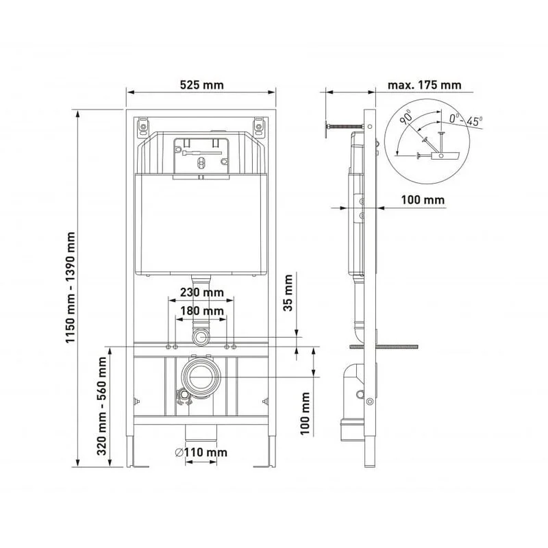 Инсталляция Berges Novum с унитазом Strati 042450 Rimless, крышка микролифт, кнопка D3 хром глянцевый