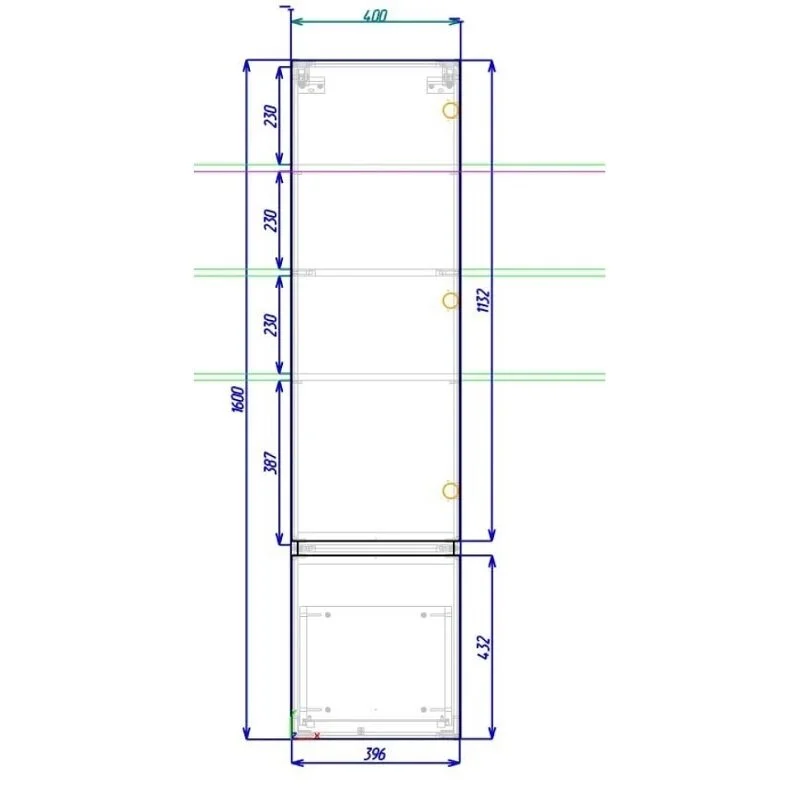 Шкаф-пенал Art&Max Techno AM-Techno-1600-AC-SO-LS935-L серый