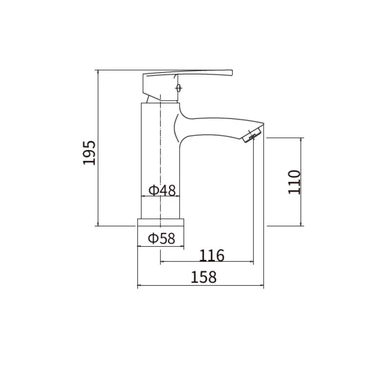 Смеситель для раковины PLStart PL1003-22 хром, коричневый