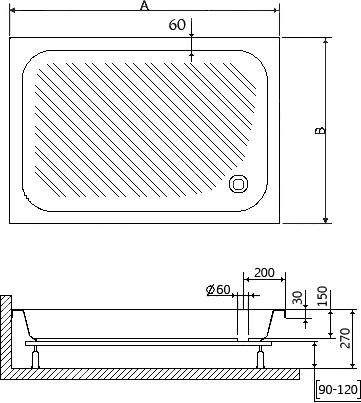 Душевой поддон RGW B/CL-S-A 16180290-51-A 90x100 см, белый