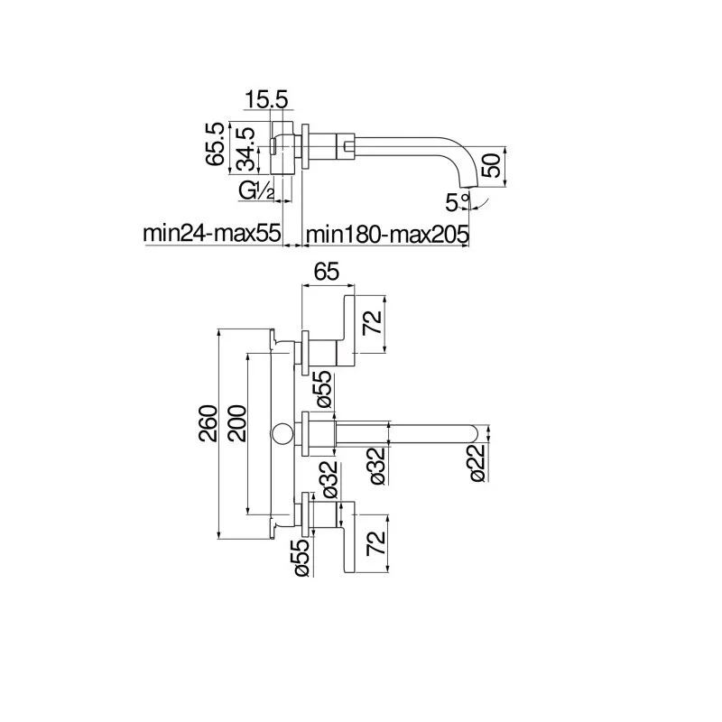 Смеситель для раковины Nobili Lira LR116298/1T1BM черный