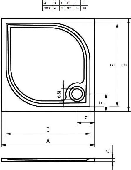 Панель для душевого поддона Riho Kolping 100x90 209341