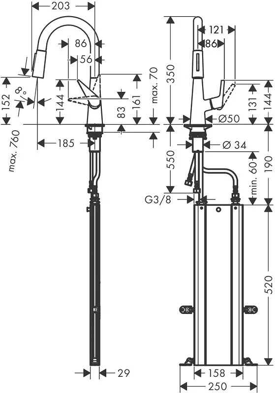 Смеситель для кухни Hansgrohe Talis 73850800 серый