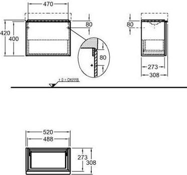 Тумба под раковину 50 см Geberit iCon XS 840054000, платиновый