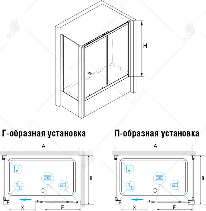 Шторка для ванной RGW Screens SC-82 180x70 см, 041182870-11