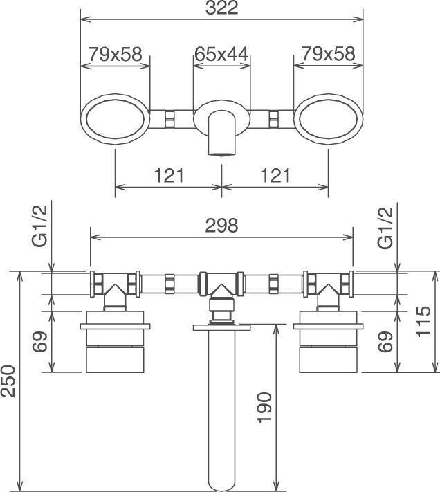 Смеситель La Torre Ovaline 26283.CR с внутренней частью для раковины