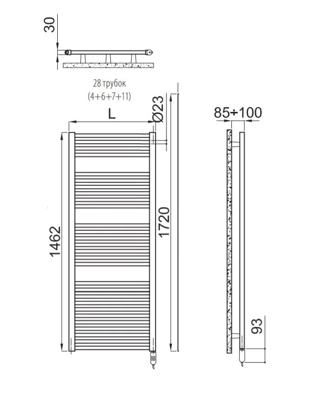 Полотенцесушитель электрический Irsap Ares EIL058H50IR01NNN хром