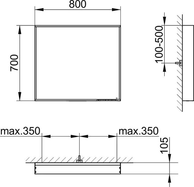 Зеркало Keuco Plan 80 см 33097302500 с подсветкой