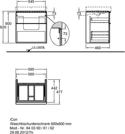 Тумба под раковину 60 см Geberit iCon 840360000, белый