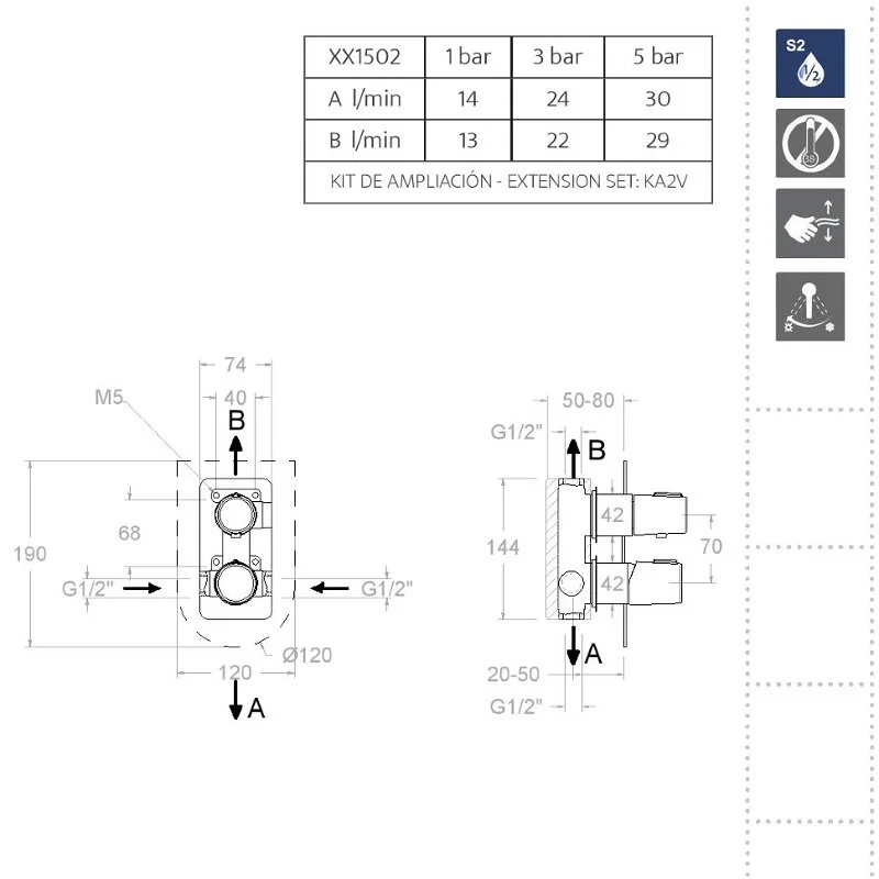 Смеситель для душа Ramon Soler Tzar 341502SOC золото