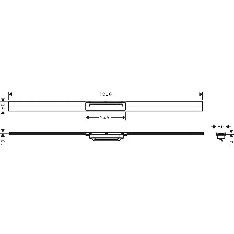 Решетка для дренажного канала Hansgrohe RainDrain Flex, 120 см, черный хром, 56047340