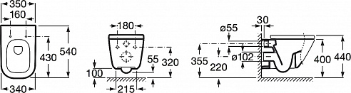 Комплект инсталляция Roca DUPLO WC 890090020 с подвесным унитазом Roca Gap 34647L000