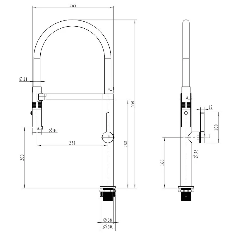 Смеситель для кухни Paulmark Leader Le214101-B серый, черный