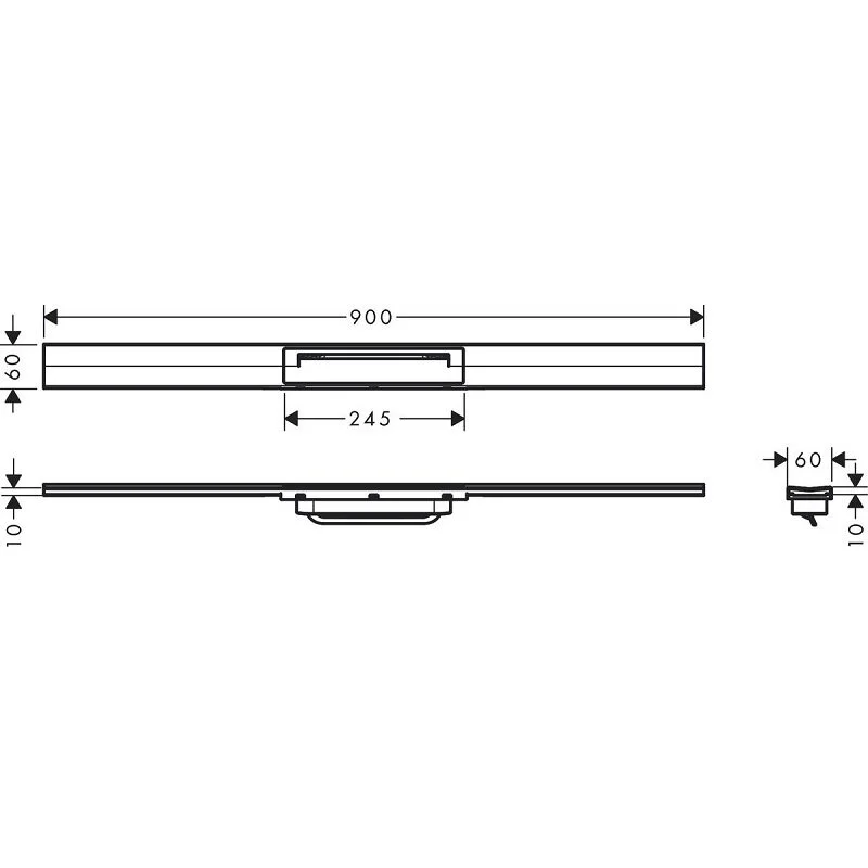 Решетка для дренажного канала Hansgrohe RainDrain Flex, 90 см, черный хром, 56045340