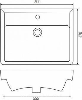 Тумба с раковиной Aquaton Америна 60 М 1A1689K1AM010, белый