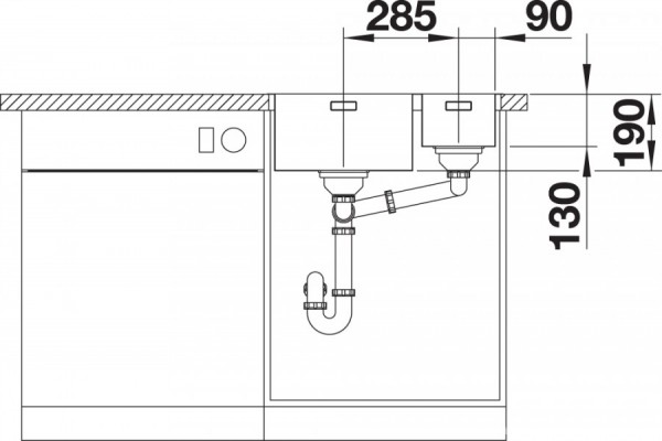 Кухонная мойка Blanco Andano 340/180-IF 522973 чаша справа