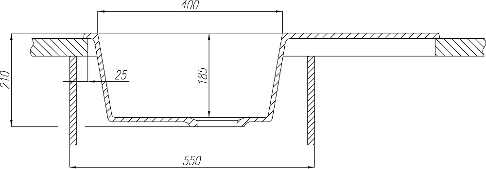 Кухонная мойка Aquaton Паола 48 1A714032PA220, бежевый