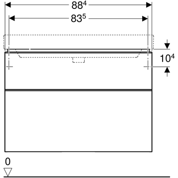 Тумба с раковиной Geberit Smyle Square 90 500.251.01.1+ 500.354.JR., пекан