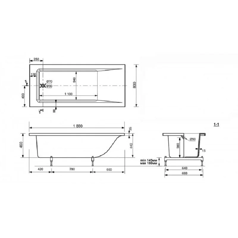 Ванна из искуственного камня Delice Diapason DLR330009 белый