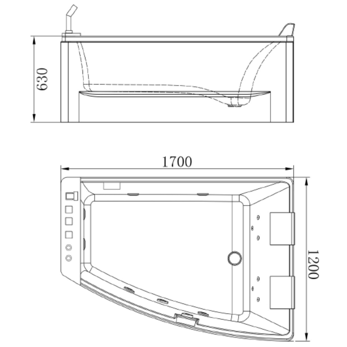 Акриловая ванна Orans 120х170 BT-65100X R