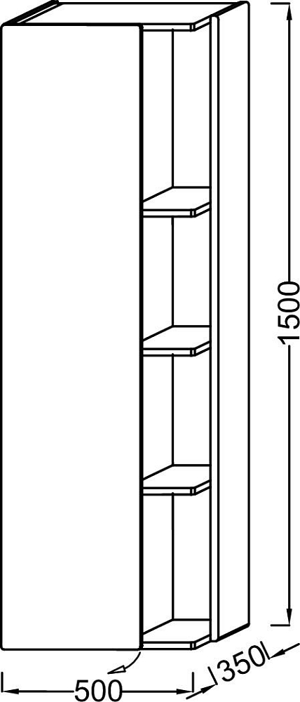 Шкаф-пенал 50 см Jacob Delafon Terrace EB1179D-S24 правый, жасмин сатин