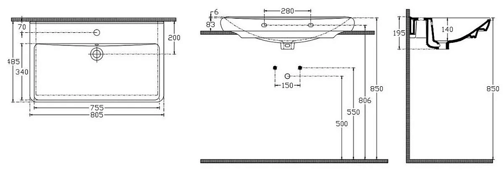 Раковина накладная Isvea Viva 10VV50081SV белый