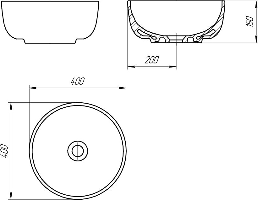 Столешница с раковиной DIWO Элиста 120 светлое дерево, с раковиной Moduo 40 RING