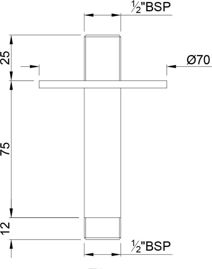 Душевой кронштейн Jaquar SHA-GLD-475L75