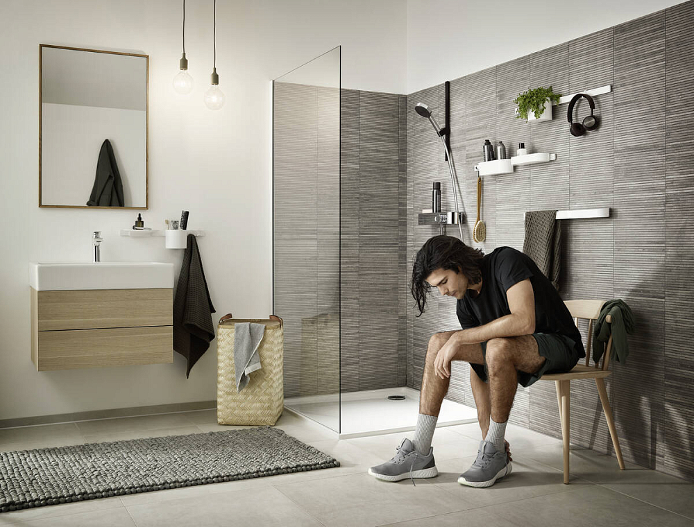 Держатель для душа Hansgrohe WallStoris 27917670, чёрный матовый