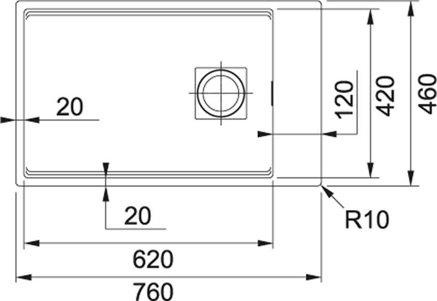 Кухонная мойка 76 см Franke Kubus KNG 110-62 125.0512.511, шоколад