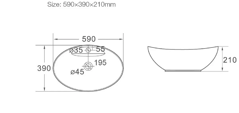 Раковина накладная SantiLine SL-1022 белый