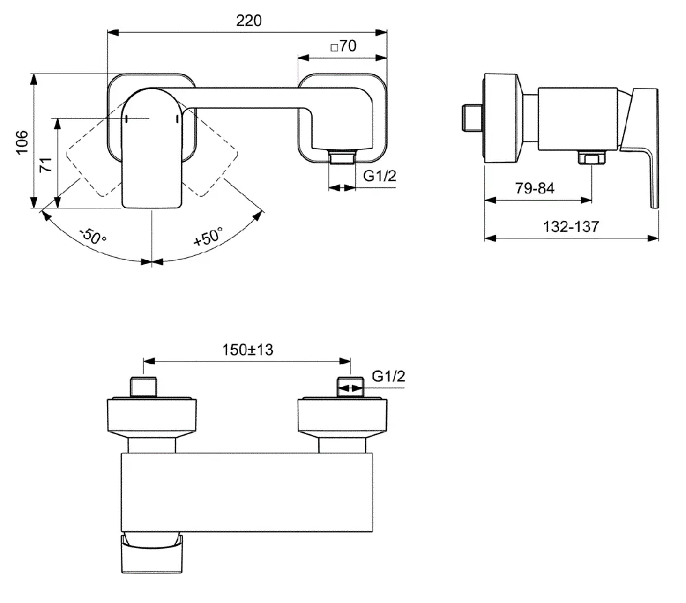 Смеситель для душа Ideal Standard Edge A7120AA хром