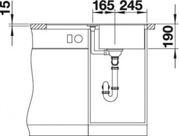 Кухонная мойка Blanco Metra 45 S-F 519086 тёмная скала