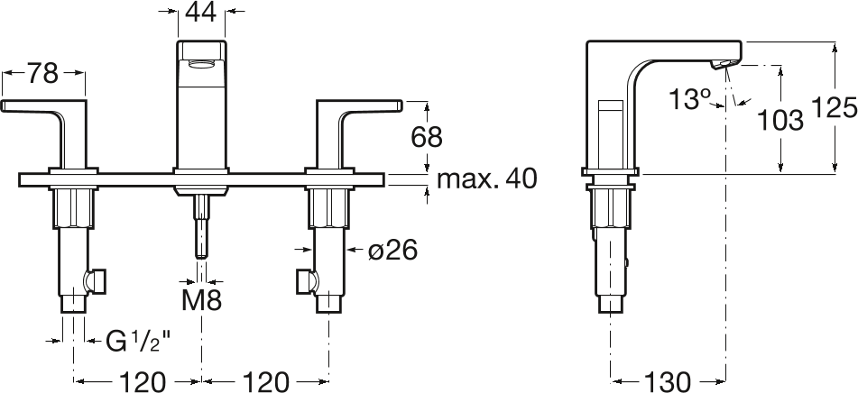 Смеситель для ванны Roca L90 5A1901C00