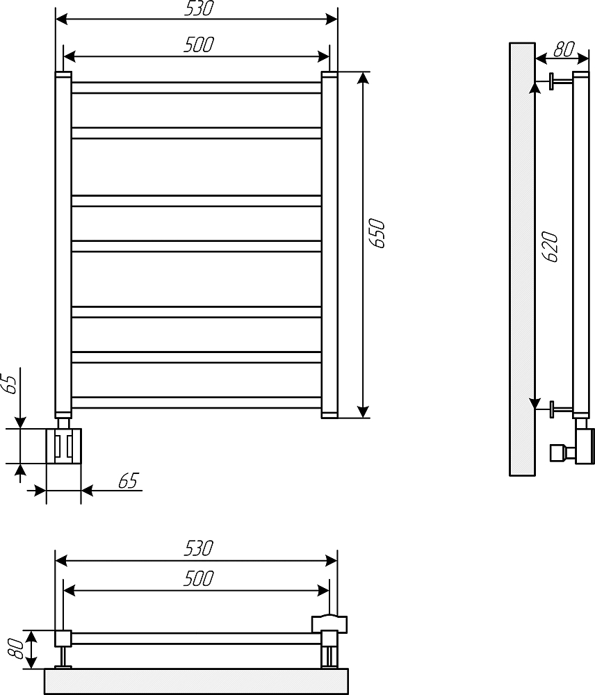 Полотенцесушитель электрический Ewrika Кассандра Pg 60x50 L, белый